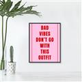 Picture of Bad Vibes Typography Poster _GroupedProduct_Rectangle_Portrait_Canvas_Framed_