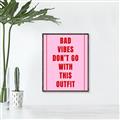Picture of Bad Vibes Typography Poster _GroupedProduct_Rectangle_Portrait_Canvas_Framed_