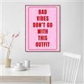 Picture of Bad Vibes Typography Poster _GroupedProduct_Rectangle_Portrait_Canvas_Framed_
