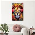 Picture of Lion With Headphones animal _GroupedProduct_Rectangle_Portrait_Unframed_Print_Only_